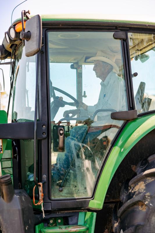 Glen Ford on tractor