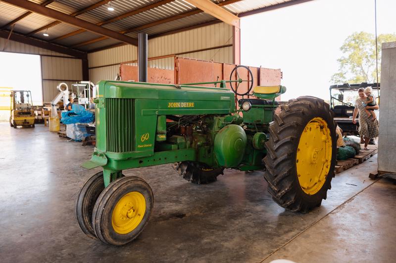 Tractor inside Bradley Sweet Corn & Produce